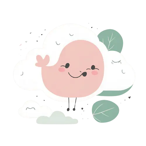 Illustration nuage blanc souriant – style enfantin et doux