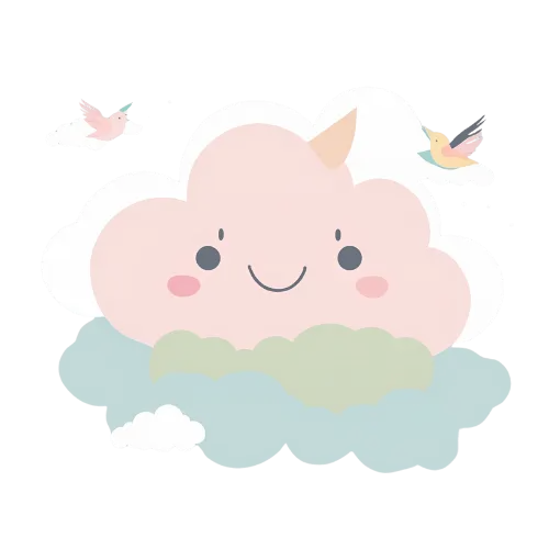 Illustration nuage souriant – style enfantin et doux