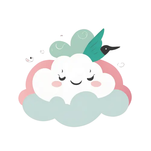 Illustration nuage souriant – style enfantin et doux